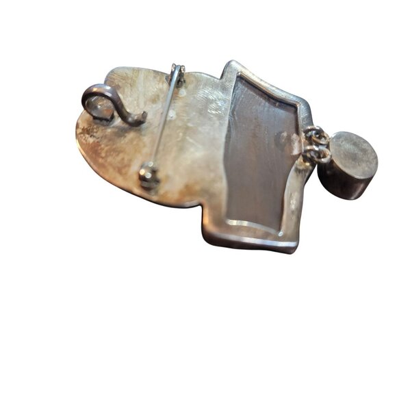 Amy Kahn Russell Opal Labradorite Topaz Dog Brooch Gemstone Pendant Sterling - Picture 10 of 10
